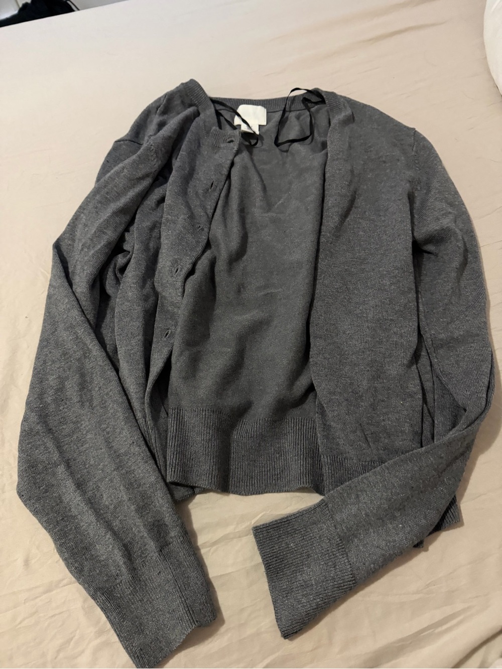 H&M Dark Gray Button-Up Knit Cardigan